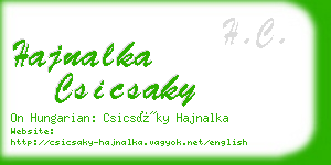 hajnalka csicsaky business card